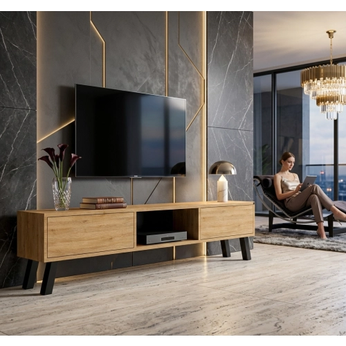 Szafka RTV-19 Drewno Lite Dąb Loft Lakier Rozmiary od 100 cm do 200 cm PREMIUM